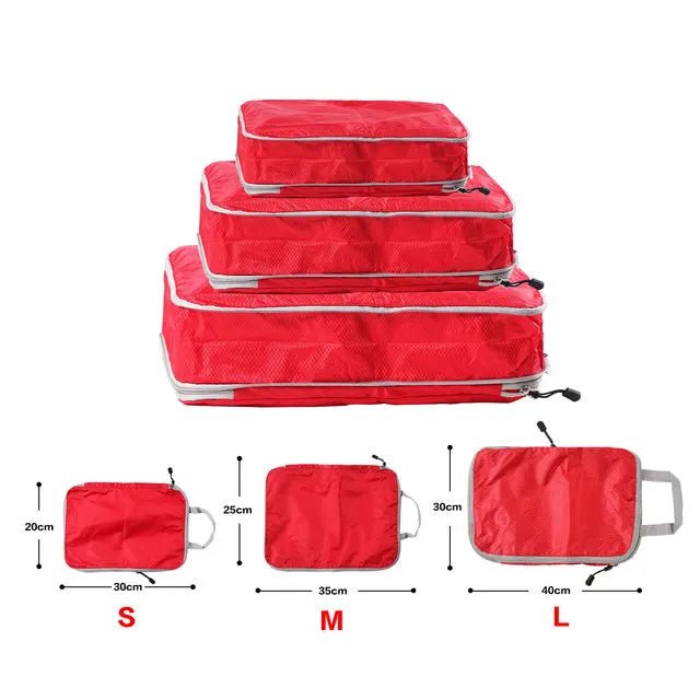 Compressible Travel Packing Cubes – Single or 3-Piece Set - InspiredGrabs.com