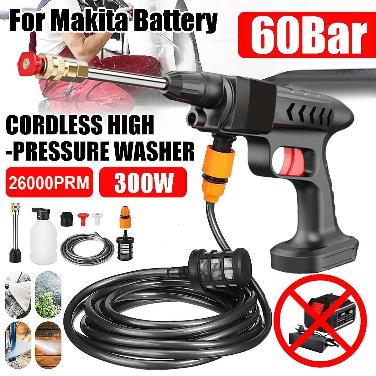 Cordless 60 - Bar Pressure Washer – Compact & Powerful - InspiredGrabs.com