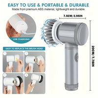 Thumbnail for Cordless Electric Spin Scrubber with 5 Brush Heads - InspiredGrabs.com
