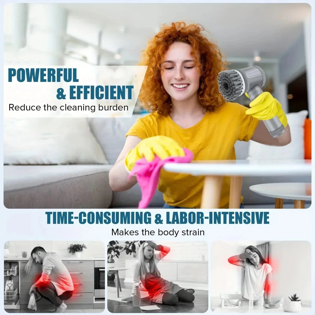 Cordless Electric Spin Scrubber with 5 Brush Heads - InspiredGrabs.com