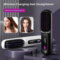 Thumbnail for Cordless USB Hair Straightening Brush – Ionic Hot Brush & Detangling Styler - InspiredGrabs.com