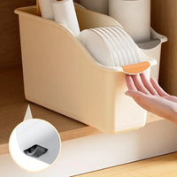 Thumbnail for Curved Plastic Storage Bin with Pull Handle – 2 Colors - InspiredGrabs.com
