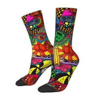 Thumbnail for Custom Funny Graffiti Crew Socks – Unisex Street Style Cartoon Dress Socks - InspiredGrabs.com