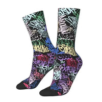Thumbnail for Custom Funny Graffiti Crew Socks – Unisex Street Style Cartoon Dress Socks - InspiredGrabs.com
