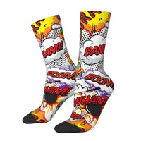Thumbnail for Custom Funny Graffiti Crew Socks – Unisex Street Style Cartoon Dress Socks - InspiredGrabs.com