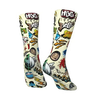 Thumbnail for Custom Funny Graffiti Crew Socks – Unisex Street Style Cartoon Dress Socks - InspiredGrabs.com