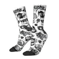 Thumbnail for Custom Funny Graffiti Crew Socks – Unisex Street Style Cartoon Dress Socks - InspiredGrabs.com