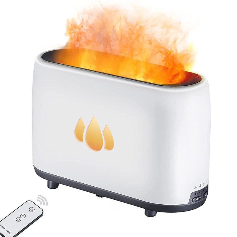 Desktop Humidifier with Simulated Flame Aromatherapy for Home and Office Use - InspiredGrabs.com