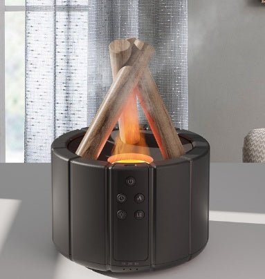 Desktop Humidifier with Simulated Flame Aromatherapy for Home and Office Use - InspiredGrabs.com