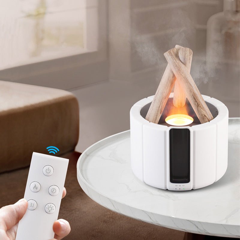 Desktop Humidifier with Simulated Flame Aromatherapy for Home and Office Use - InspiredGrabs.com