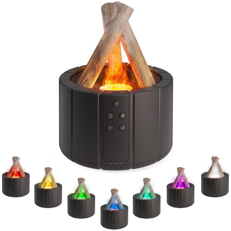 Desktop Humidifier with Simulated Flame Aromatherapy for Home and Office Use - InspiredGrabs.com