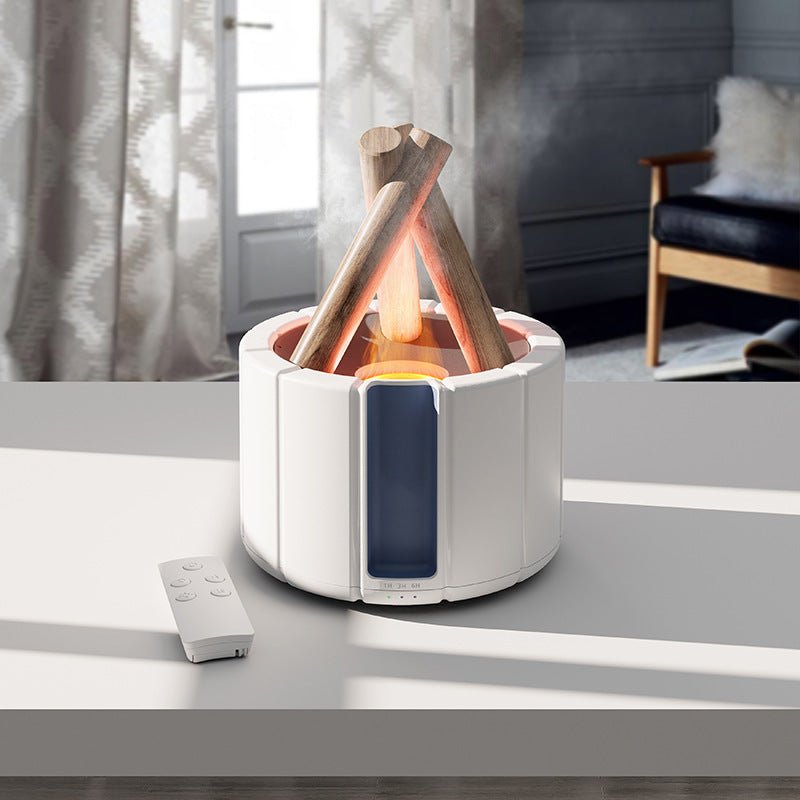 Desktop Humidifier with Simulated Flame Aromatherapy for Home and Office Use - InspiredGrabs.com