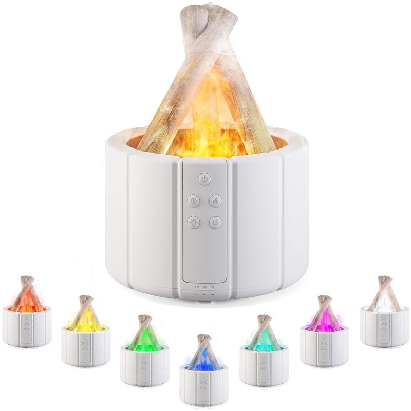 Desktop Humidifier with Simulated Flame Aromatherapy for Home and Office Use - InspiredGrabs.com