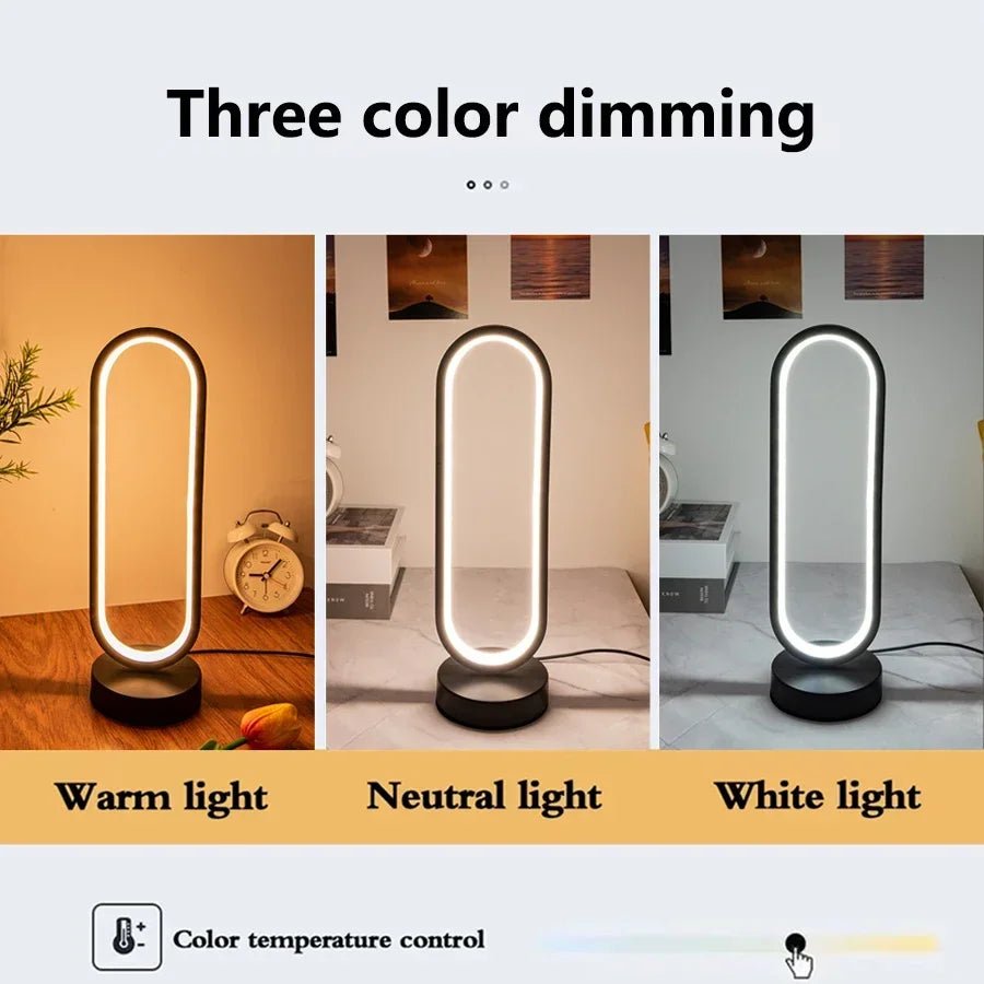 Dimmable LED Ring Table Lamp – 3 Color Options - InspiredGrabs.com