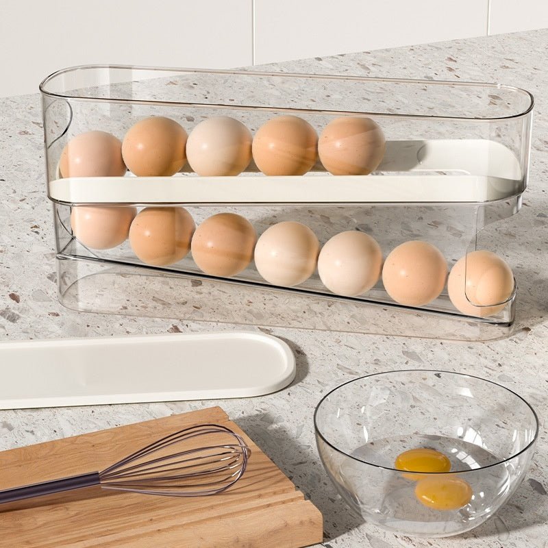 Double-Layer Automatic Egg Roller Slide Box - InspiredGrabs.com