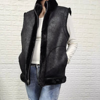 Thumbnail for Double - Sided Faux Fur Cardigan Vest for Women – Autumn Winter Warm Mink - Style Vest - InspiredGrabs.com