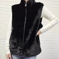 Thumbnail for Double - Sided Faux Fur Cardigan Vest for Women – Autumn Winter Warm Mink - Style Vest - InspiredGrabs.com