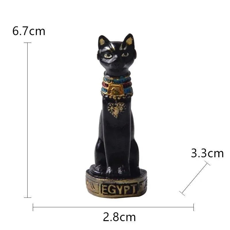Egyptian Cat Goddess Statue – Vintage Resin Cat Ornament - InspiredGrabs.com