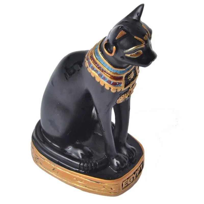 Egyptian Cat Goddess Statue – Vintage Resin Cat Ornament - InspiredGrabs.com