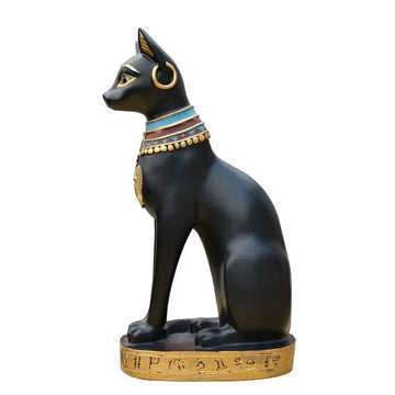 Egyptian Cat Goddess Statue – Vintage Resin Cat Ornament - InspiredGrabs.com