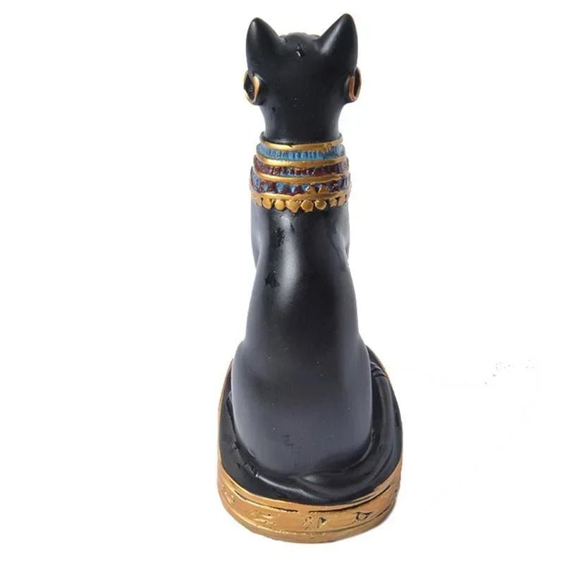 Egyptian Cat Goddess Statue – Vintage Resin Cat Ornament - InspiredGrabs.com