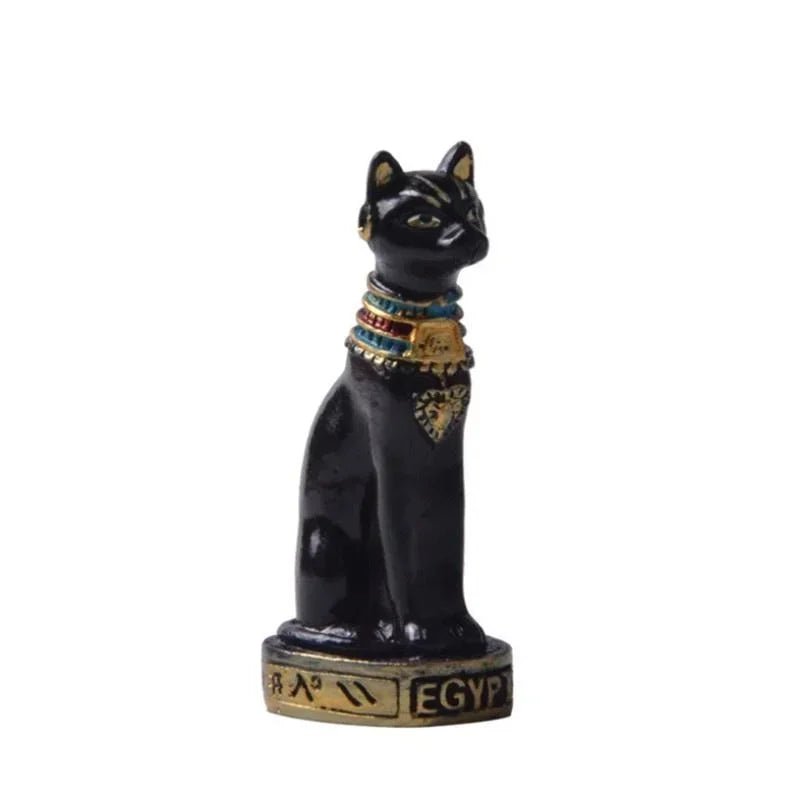 Egyptian Cat Goddess Statue – Vintage Resin Cat Ornament - InspiredGrabs.com