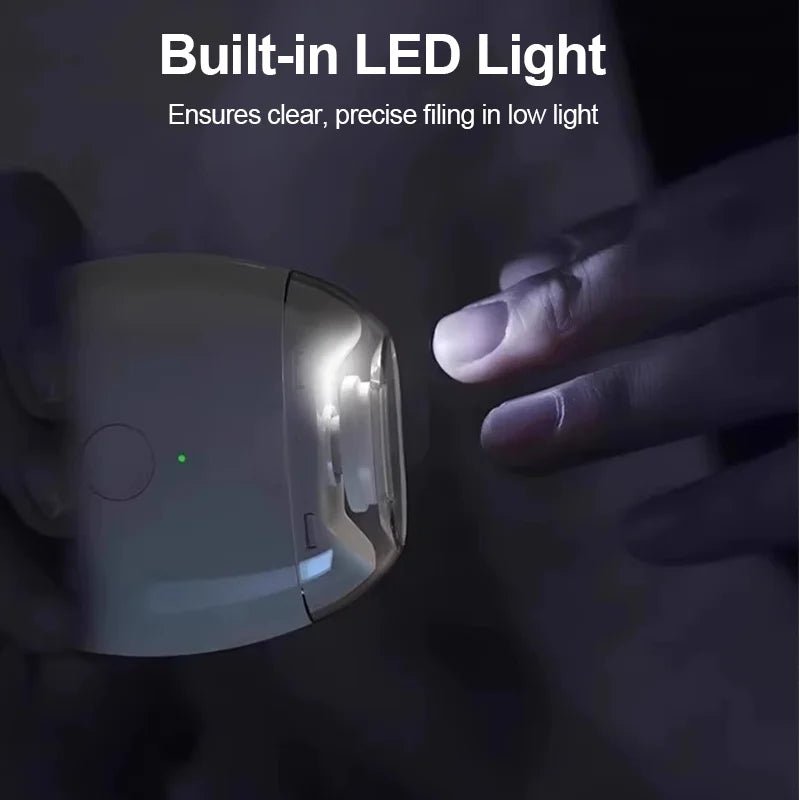 Electric Automatic Nail Clipper with LED Light and Storage - InspiredGrabs.com