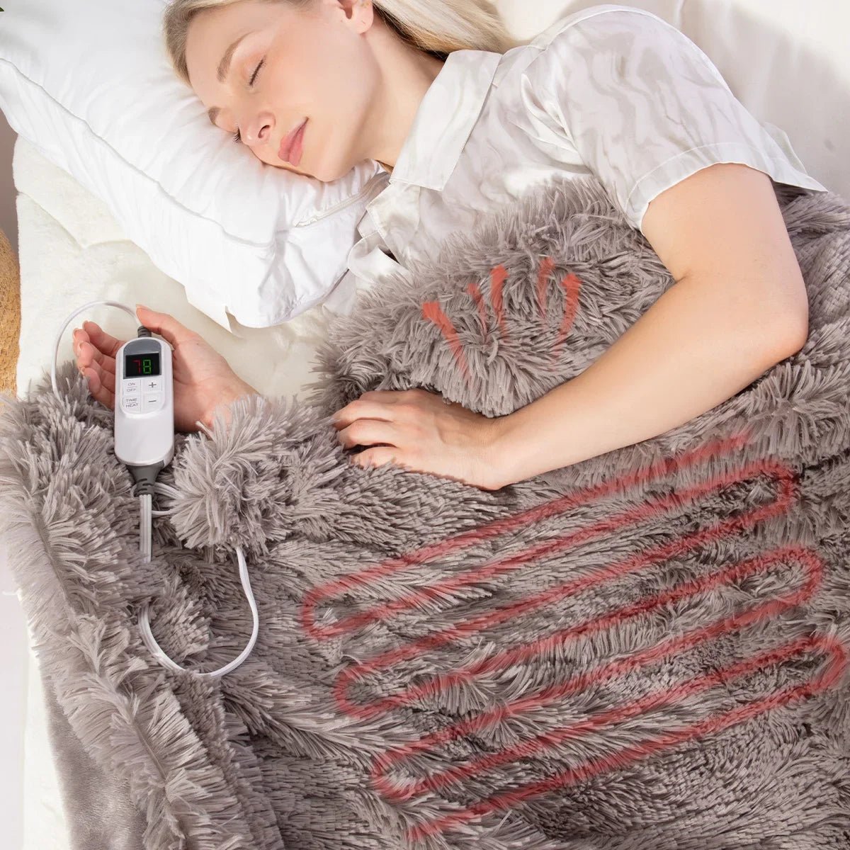 Electric Heated Throw Blanket – 10 Levels, Soft Plush, Machine Washable - InspiredGrabs.com