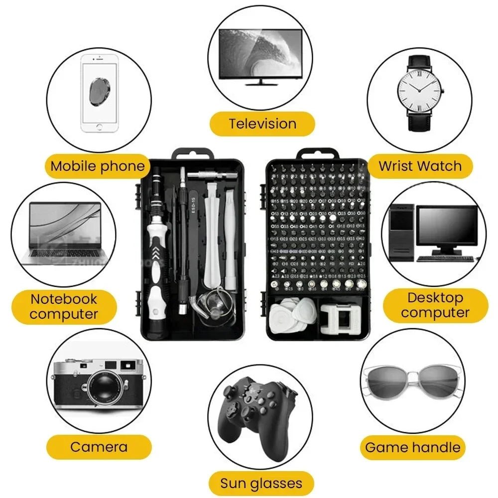 Electronics Screwdriver Set 115 in 1 Precision Screwdriver Tools Nut Driver - InspiredGrabs.com