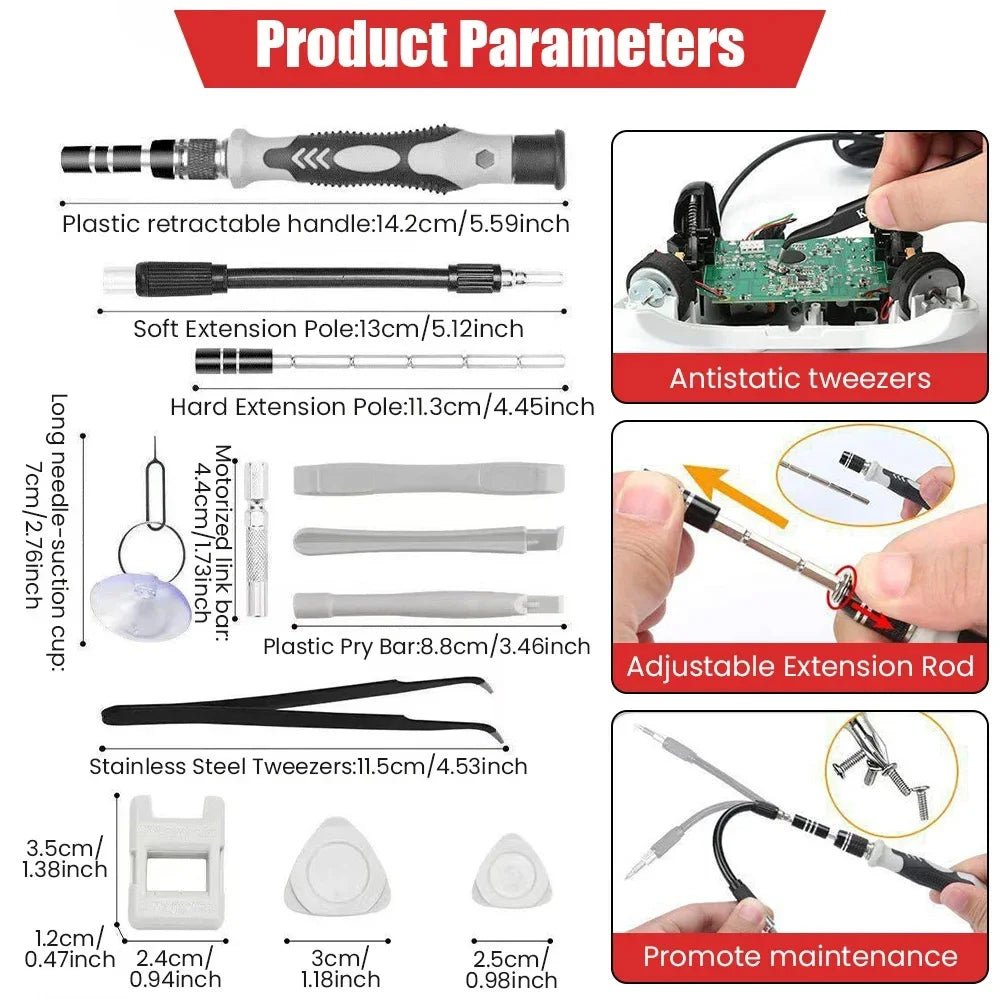 Electronics Screwdriver Set 115 in 1 Precision Screwdriver Tools Nut Driver - InspiredGrabs.com