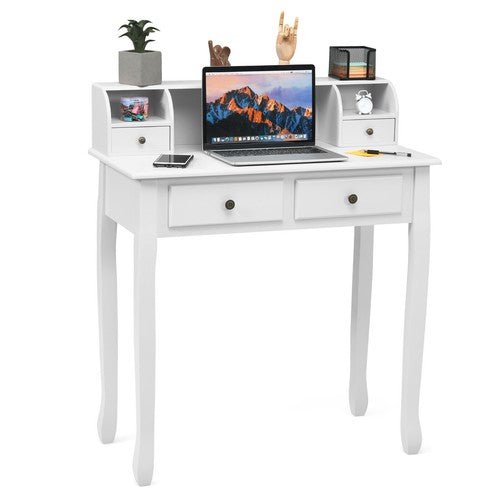 Elegant White Multi - Functional Writing Desk - InspiredGrabs.com