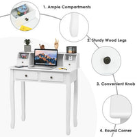 Thumbnail for Elegant White Multi - Functional Writing Desk - InspiredGrabs.com