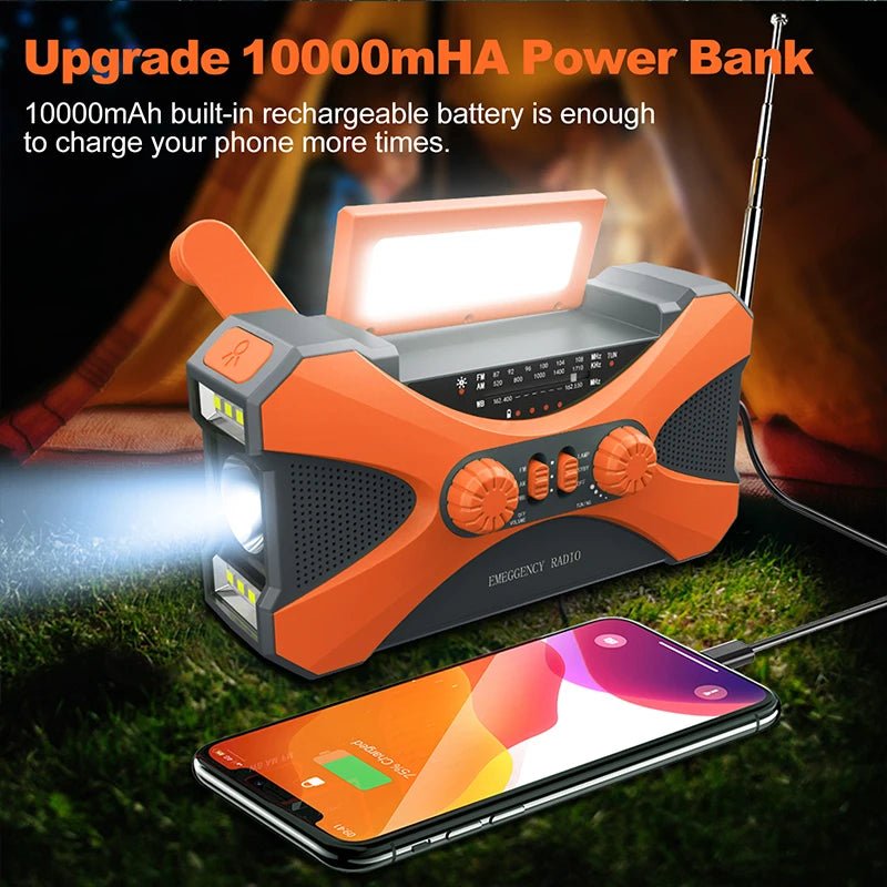 Emergency Solar Hand Crank Radio 10000mAh - InspiredGrabs.com