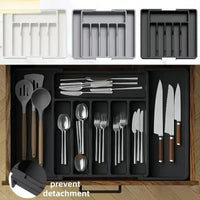 Thumbnail for Expandable Flatware Drawer Organizer – Black - InspiredGrabs.com
