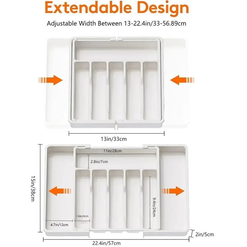 Expandable Flatware Drawer Organizer – Black - InspiredGrabs.com