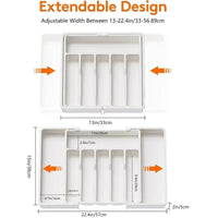 Thumbnail for Expandable Flatware Drawer Organizer – Black - InspiredGrabs.com