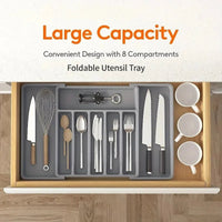 Thumbnail for Expandable Flatware Drawer Organizer – Black - InspiredGrabs.com