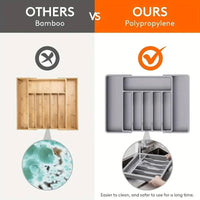 Thumbnail for Expandable Flatware Drawer Organizer – Black - InspiredGrabs.com