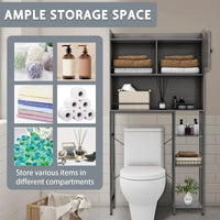 Thumbnail for Farmhouse Over Toilet Storage Cabinet - Grey - InspiredGrabs.com