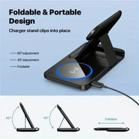 Thumbnail for Foldable 3 - in - 1 Wireless Charging Stand | Fast Charging Station for Phone, Earphones, and Watch | Compatible with Apple iPhone 8 - 16, iWatch, and AirPods - InspiredGrabs.com