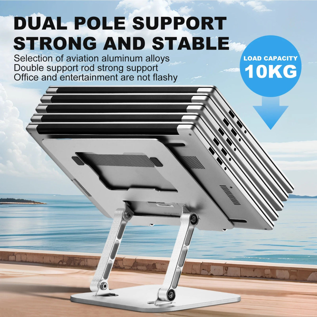 Foldable Aluminium Laptop Stand - Portable & Durable - InspiredGrabs.com