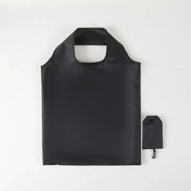 Foldable Reusable Shopping Tote – Black - InspiredGrabs.com