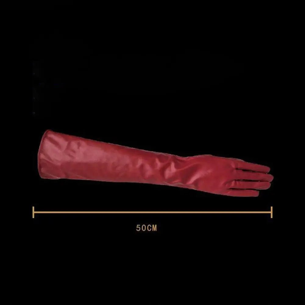 Full Finger Windproof Faux Leather Dress Gloves – Long Arm Elegant Style - InspiredGrabs.com