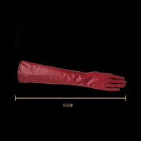 Thumbnail for Full Finger Windproof Faux Leather Dress Gloves – Long Arm Elegant Style - InspiredGrabs.com