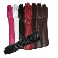Thumbnail for Full Finger Windproof Faux Leather Dress Gloves – Long Arm Elegant Style - InspiredGrabs.com