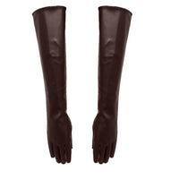Thumbnail for Full Finger Windproof Faux Leather Dress Gloves – Long Arm Elegant Style - InspiredGrabs.com