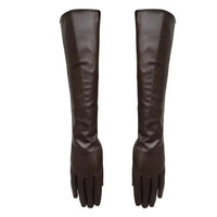 Thumbnail for Full Finger Windproof Faux Leather Dress Gloves – Long Arm Elegant Style - InspiredGrabs.com