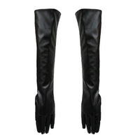 Thumbnail for Full Finger Windproof Faux Leather Dress Gloves – Long Arm Elegant Style - InspiredGrabs.com