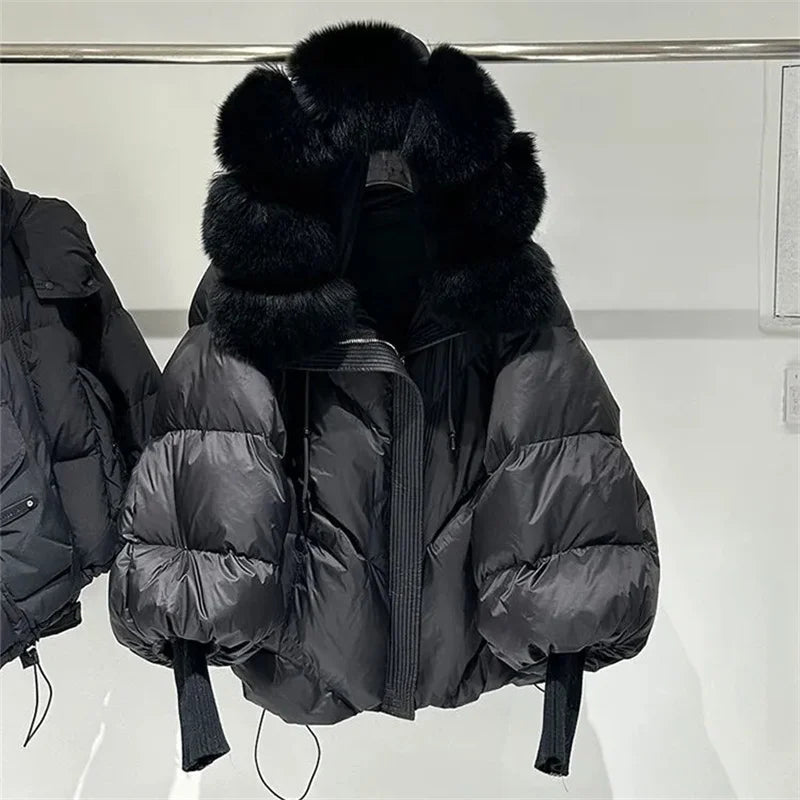 Fur Hooded Puffer Jacket for Women – Winter 2025 Edition - InspiredGrabs.com