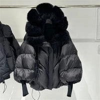 Thumbnail for Fur Hooded Puffer Jacket for Women – Winter 2025 Edition - InspiredGrabs.com